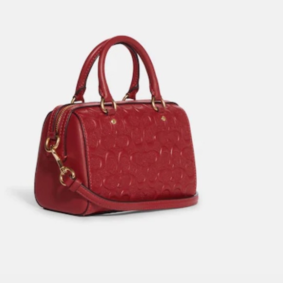 💕 - NEW COACH LEATHER SATCHEL ❤️❤️❤️- Red leather satchel❤️🍒 - Picture 2 of 5